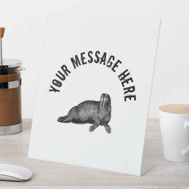 Expositor En L Ilustracion simple de Black Walrus (In Situ)