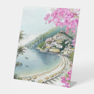 Expositor En L Impresión de arte en acuarela de la Costa de Amalf