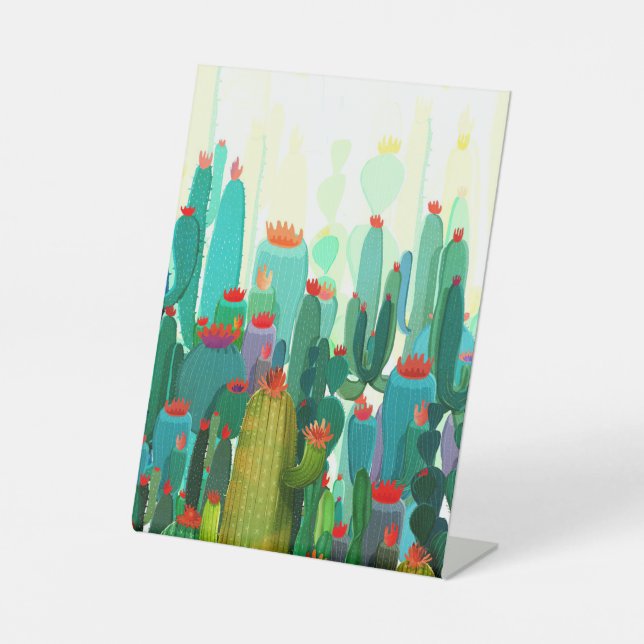 Expositor En L Impresión de cactus | Mucho Cactus (Anverso)