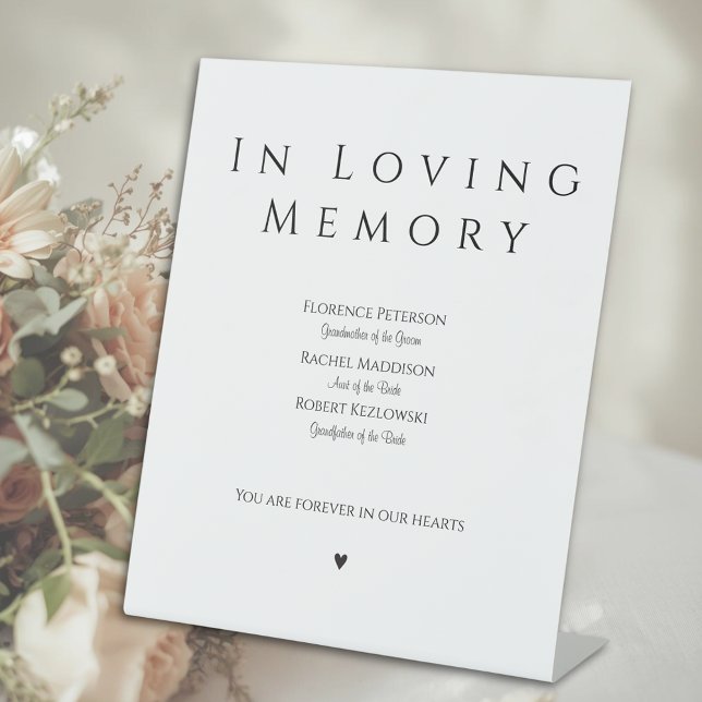 Expositor En L In Loving Memory Wedding Remembrance Pedestal Sign (In Loving Memory Wedding Remembrance Pedestal Sign
)