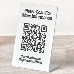 Expositor En L Información de diseño de código QR Rótulo Pedestal