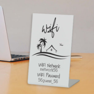 Expositor En L Información sobre WIFI para visitantes STR Rental 