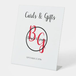 Expositor En L Iniciales Personalizadas Simples Tarjetas de Boda
