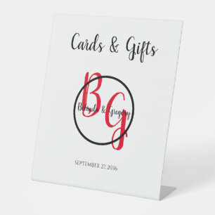 Expositor En L Iniciales Personalizadas Simples Tarjetas de Boda