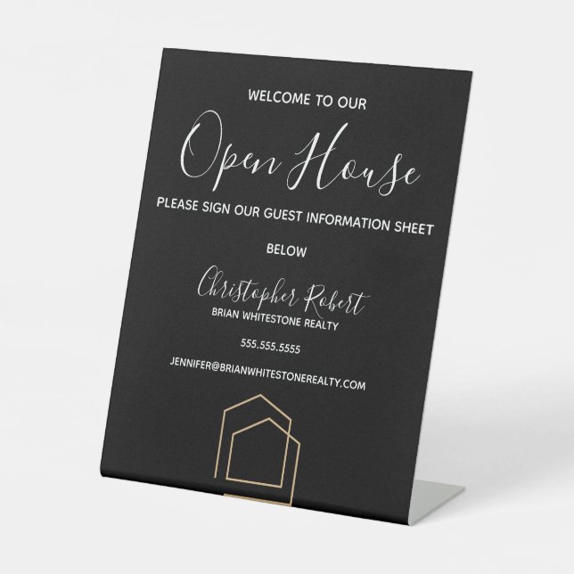 Expositor En L Inmobiliaria Negra con Clase (Anverso)