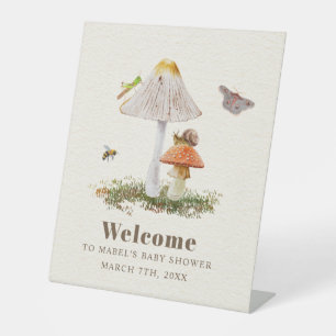 Expositor En L Insect Mushroom Woodland Nature Baby Shower