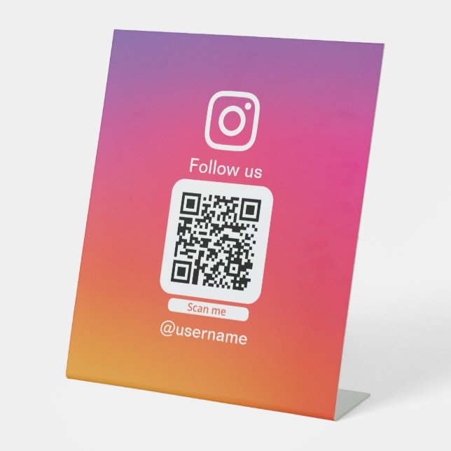 Expositor En L Instagram QR display (Anverso)