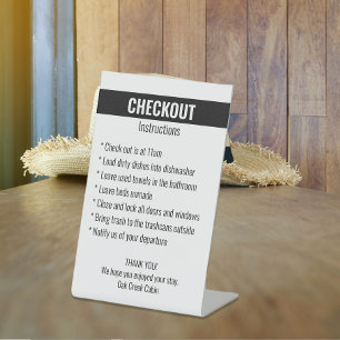 Expositor En L Instrucciones de Check-out de Alquiler Temporal Va