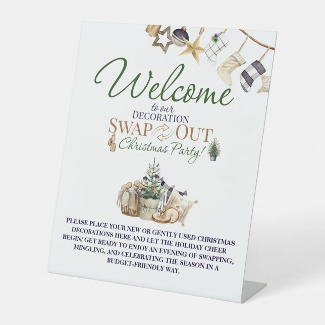 Expositor En L Intercambio de decoración Navidades Rótulo Fiesta (Anverso)