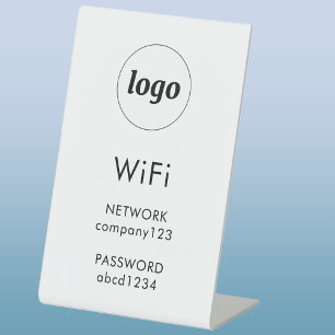 Expositor En L Internet comercial con logotipo de código WiFi