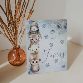 Expositor En L Invierno Animales de Woodland Favoritos azules de