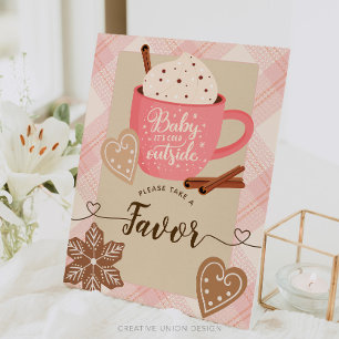 Expositor En L Invierno de chocolate caliente Chica Baby Shower f