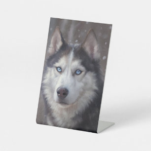 Expositor En L Invierno de Husky Siberiano