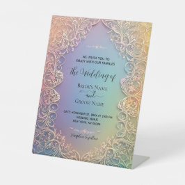 Expositor En L Invitación a la boda de encaje delgada