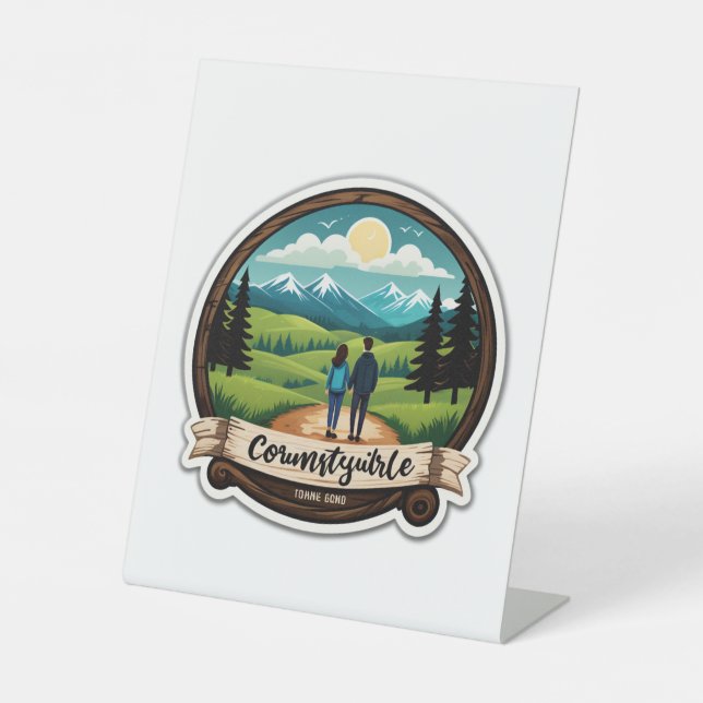 Expositor En L Invitación a la boda rústica con encanto en el cam (Anverso)