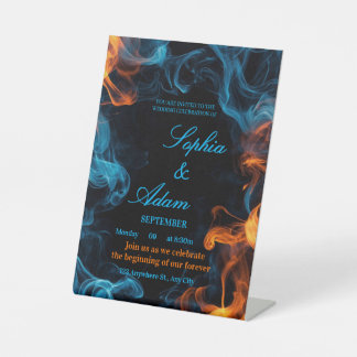 Expositor En L Invitación de boda con doble llama elegante