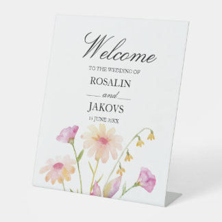 Expositor En L Invitación de boda floral boho blush