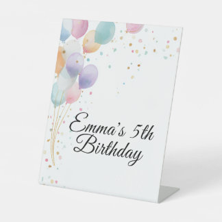 Expositor En L Invitación de cumpleaños con globos de pastel