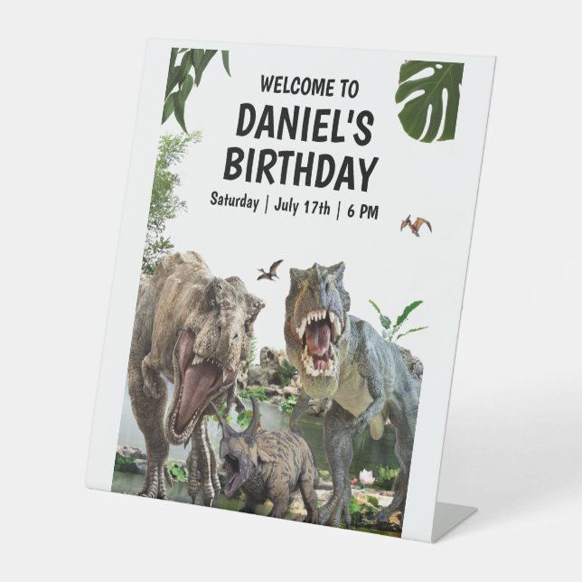 Expositor En L Invitación de cumpleaños de dinosaurio Cumpleaños  (Anverso)