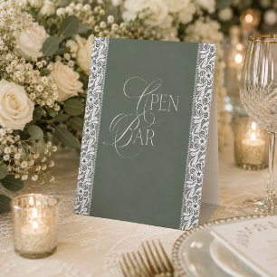 Expositor En L Invitación de Ducha Nupcial de Encaje Floral Verde