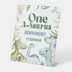 Expositor En L Invitación de Fiesta de primer cumpleaños de Dinos