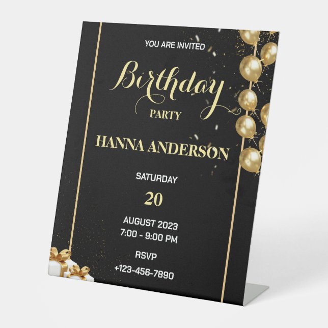 Expositor En L Invitación personalizada de fiesta de cumpleaños (Anverso)