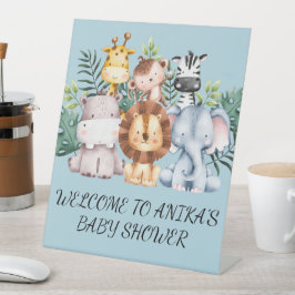 EXPOSITOR EN L INVITACIÓN SAFARI BABY SHOWER, DESCARGABLE