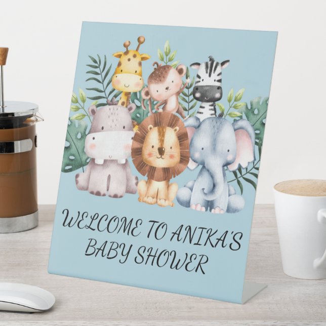 EXPOSITOR EN L INVITACIÓN SAFARI BABY SHOWER, DESCARGABLE (In Situ)