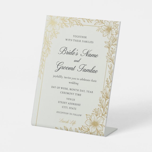 Expositor En L Invitaciones de boda (Anverso)