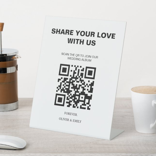 Expositor En L Invitaciones de boda modernas con código QR  (In Situ)