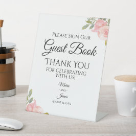 Expositor En L Invitado Boda Floral de color acuático de verano e