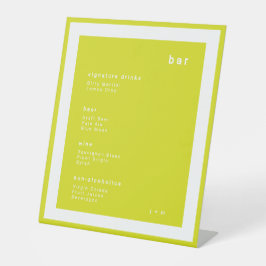 Expositor En L Island citrus minimalist wedding Bar Pedestal Sign