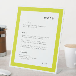 Expositor En L Island Citrus yellow wedding menu Pedestal Sign