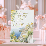 Expositor En L Italia Positano Regalos Tarjetas Bridal Shower<br><div class="desc">Empiece un viaje pintoresco por la impresionante costa de Amalfi con nuestro Rótulo Amalfi Coast Bridal Shower Regalos y Tarjetas. Este encantador diseño capta la impresionante belleza de la costa italiana con delicadas vistas a las acuarelas, transportando a los huéspedes a un mundo de romanticismo y elegancia. Decorada con flores...</div>