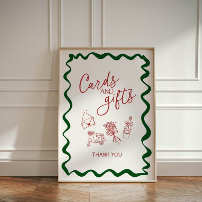 Expositor En L Italian Bridal Shower Thats Amore Cards and Gifts (Italian themed cards and gifts sign)