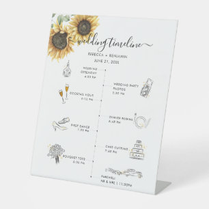 Expositor En L Itinerario y programa de Boda floral de girasol