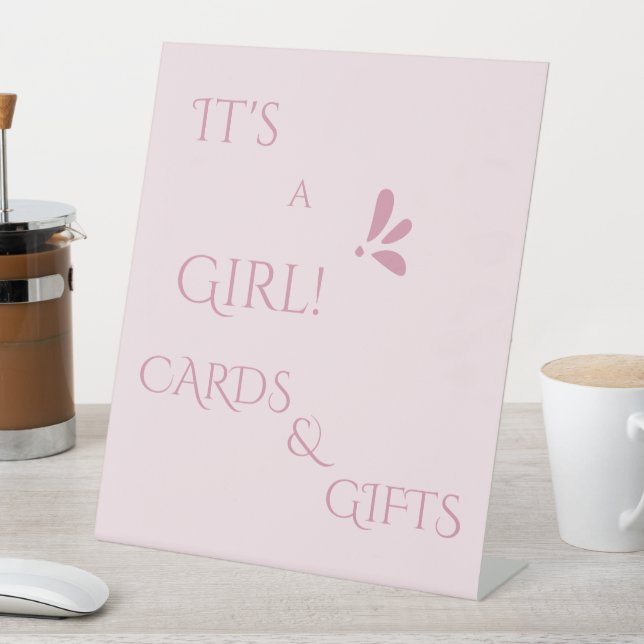 Expositor En L It's A Girl! Minimalism Pastel Pink Cards & Gifts (In Situ)