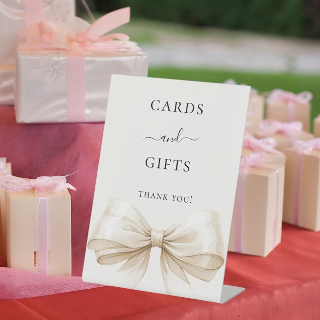 Expositor En L Ivory cream bow ivory girl cards gifts sign (Subido por el creador)