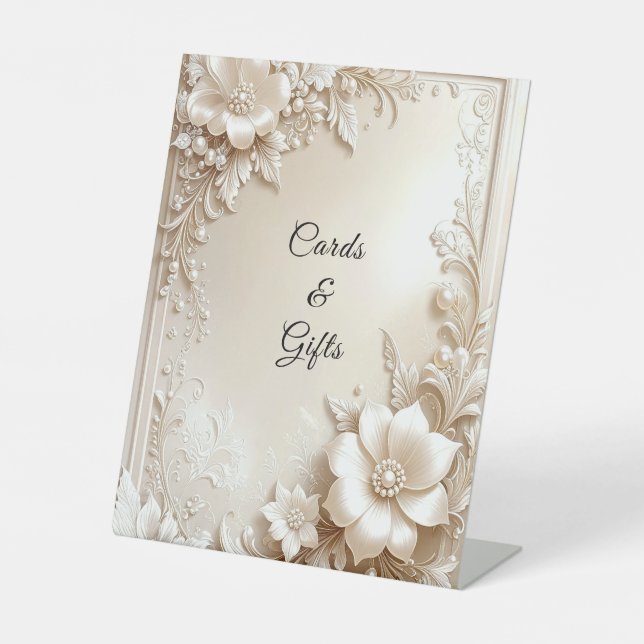 Expositor En L Ivory Flowers Tabletop Signs (Anverso)