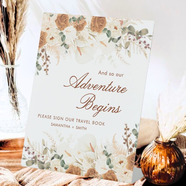 Expositor En L Ivory Terracotta Floral “Our Adventure Begins”  (Subido por el creador)
