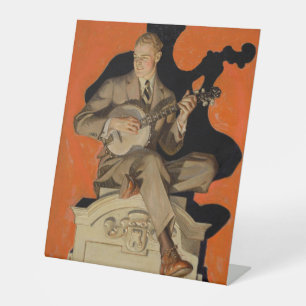 Expositor En L J.C. Leyendecker Tocador de Banjo 1920 Arte Art Dé