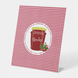 Expositor En L Jam Red and White Gingham Editable