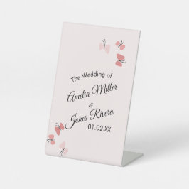 Expositor En L Jardín de mariposas rosadas romántico boda sencill