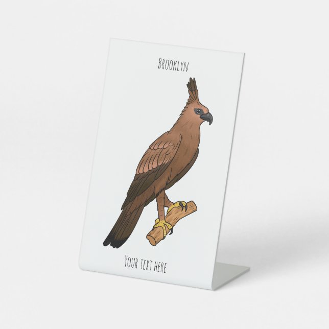 Expositor En L Javan hawk eagle bird cartoon illustration (Anverso)