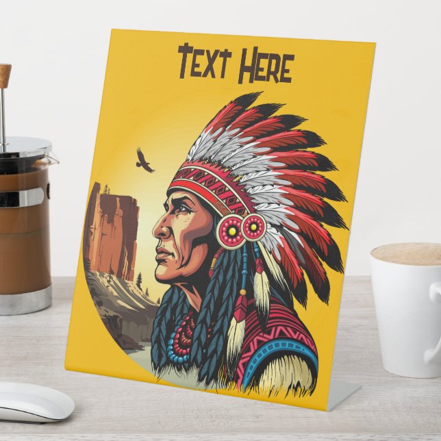 Expositor En L Jefe nativo americano en el salvaje atardecer pais (In Situ)