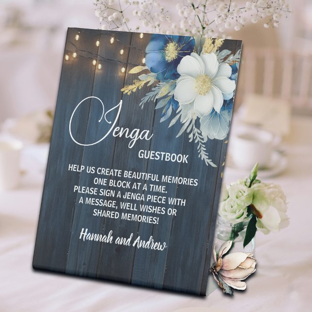 Expositor En L Jenga Boda Guestbook String Lights Floral (Subido por el creador)
