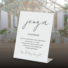 Expositor En L Jenga Guestbook Guión Minimalista Negro Y Blanco