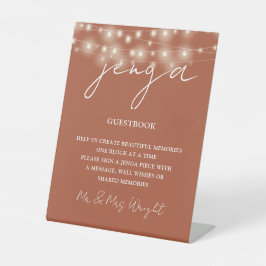 Expositor En L Jenga Guestbook Terracotta String Lights