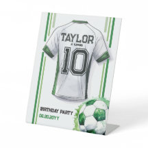 Jersey Verde de Fútbol para Niño Cumpleaños Fiesta
