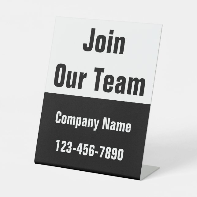 Expositor En L Join Our Team Black and White Business Name Phone (Anverso)